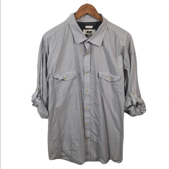 BF357 Men’s Joseph Abboud Classic Fit Roll Sleeves Button Down Shirt 2XL - Picture 1 of 4